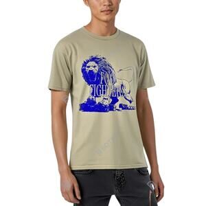 Foo Fighters L Beige Blue Lion Graphic Band Tour T Shirt 2023 Concert Rock Merch